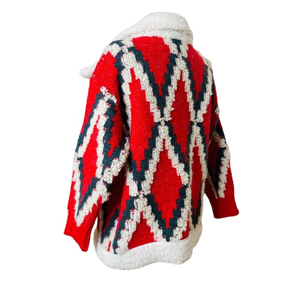 ON BLUE NEW QUILTED BOHO WESTERN CARDIGAN SWEATER. - Picture 5 of 9